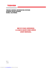 Toshiba MK1011GAV User Manual