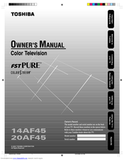 Toshiba 20AF45 Owner's Manual