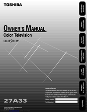 Toshiba 27A33 Owner's Manual