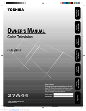 Toshiba 27a44 Owner's Manual