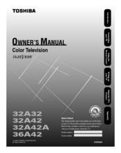 Toshiba 32A32 Owner's Manual
