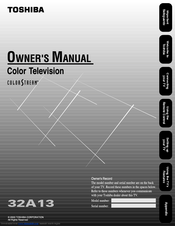 Toshiba 32A13 Owner's Manual