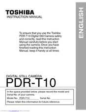 Toshiba Sora PDR-T10 Instruction Manual