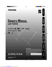 Toshiba 23HLV84 Owner's Manual