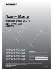 Toshiba 47WLT66A Owner's Manual