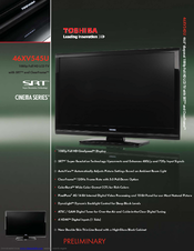 Toshiba Regza 46XV545U Specification Sheet