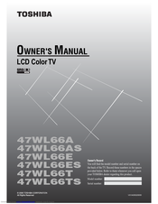 Toshiba 47WL66TS Owner's Manual