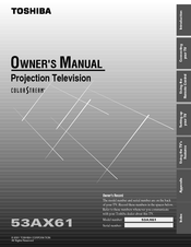 Toshiba 53AX61 Owner's Manual