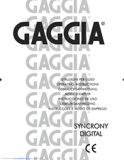 Gaggia SYUSA013MENGRCO Operating Instructions Manual