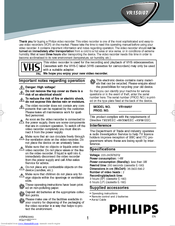 Philips VR150/07 User Manual