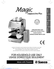 Saeco Magic Cappuccino Plus Sin017XNI Operating Instructions Manual