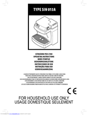 Saeco SIN 013A Operating Instructions Manual