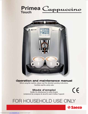 Saeco 10001837 Operating And Maintenance Manual