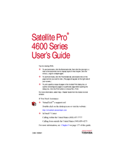Toshiba Satellite Pro 4600 Series User Manual