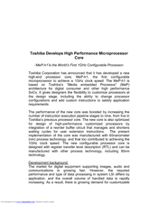 Toshiba High Performance Microprocessor User Manual