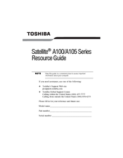 Toshiba Satellite A100/A105 Resource Manual
