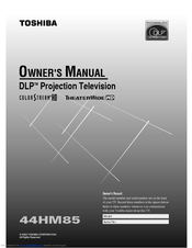 Toshiba TheaterWide 44HM85 Owner's Manual