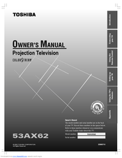 Toshiba 53AX62 Owner's Manual