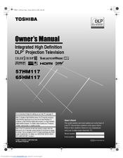 Toshiba TheaterWide 65HM117 Owner's Manual