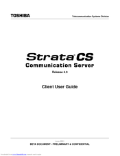 Toshiba Strata CS User Manual