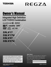Toshiba 32LV17 Owner's Manual