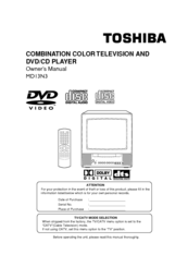 Toshiba MD13N3 Owner's Manual