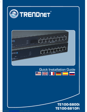 TRENDnet TE100 S800i Quick Installation Manual