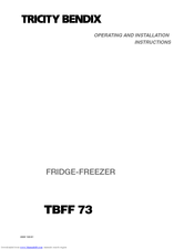 Tricity Bendix TBFF 73 Operating And Installation Instructions