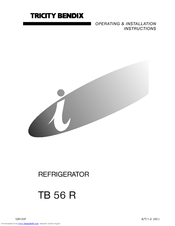 Tricity Bendix TB 56 R Operating & Installation Instructions Manual