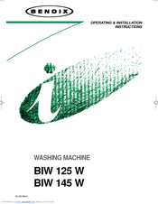 BENDIX BIW 145 Operating & Installation Instructions Manual