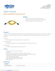 Tripp Lite N370-01M Specification Sheet