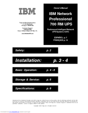 IBM 700 RM UPS Owner's Manual