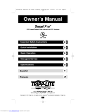 Tripp Lite SmartPro SMART1500XL Owner's Manual