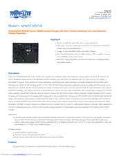 Tripp Lite PowerVerter APSINT3636VR Specification Sheet