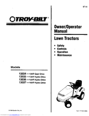 Troy-Bilt 13036 Owner's/Operator's Manual
