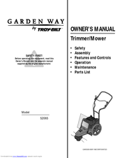 Troy-Bilt Garden Way 52065 Owner's Manual