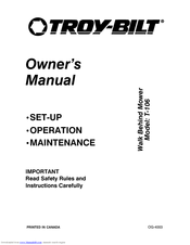 Troy-Bilt T-106 Owner's Manual