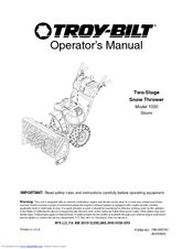 Troy-Bilt Storm 1030 Operator's Manual