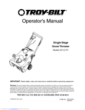 Troy-Bilt Squall 521 Operator's Manual