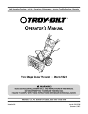 Troy-Bilt Storm 5024 Operator's Manual