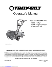 Troy-Bilt Super Bronco 634A Operator's Manual