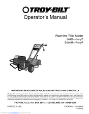 Troy-Bilt 664D, E666M Operator's Manual