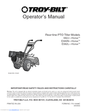 Troy-Bilt Rear-tine PTO E682L Horse Operator's Manual