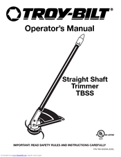 Troy-Bilt TBSS Operator's Manual