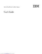 Ibm IBM 802.11a/b/g Wireless CardBus Adapter User Manual