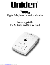 Uniden 7000A Operating Manual