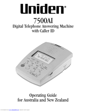 Uniden 7500AI Operating Manual