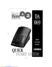 Uniden DA 069 Quick Start Manual