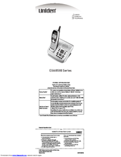 Uniden EXAI8580 - EXAI 8580 Cordless Phone Owner's Manual