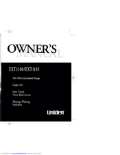 Uniden EXT1160 Owner's Manual